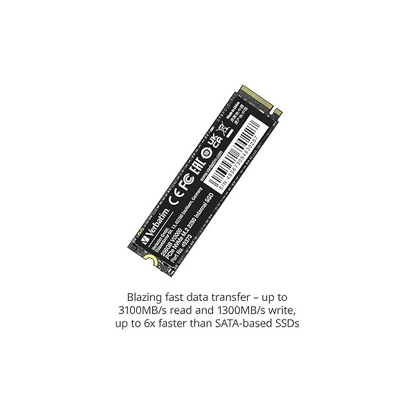 VERBATIM Vi3000 256GB M.2 PCle GEN3X4 Disques SSD VERBATIM, Ultra Pc Gamer Maroc