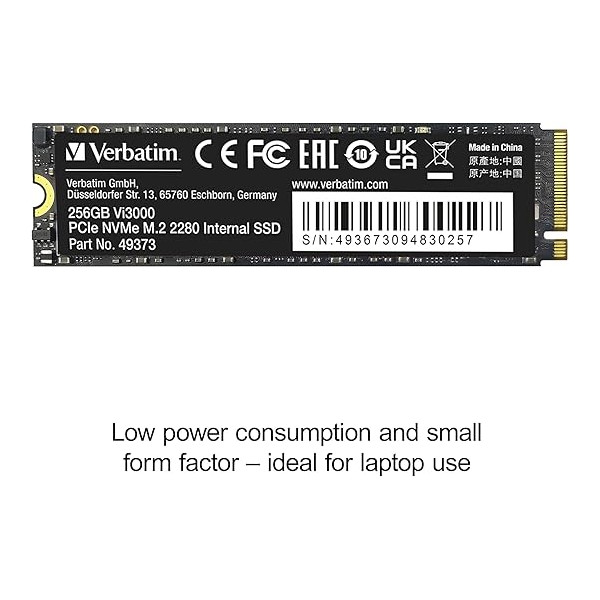 VERBATIM Vi3000 256GB M.2 PCle GEN3X4 Disques SSD VERBATIM, Ultra Pc Gamer Maroc