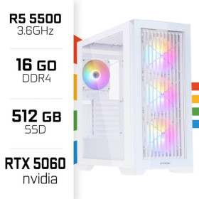 PC Gamer Ryzen 5 5500/16GB/512GB SSD/RTX5060 PC Gamer Avancé UltraPC, Ultra Pc Gamer Maroc