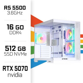 PC Gamer Ryzen 5 5500/16GB/512GB SSD/RTX5070 PC Gamer Avancé UltraPC, Ultra Pc Gamer Maroc