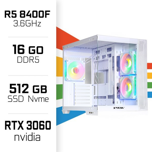 PC Gamer UltraPC Ryzen 5 8400F/512GB SSD/16GB/RTX3060 12GB PC Gamer Standard UltraPC, Ultra Pc Gamer Maroc