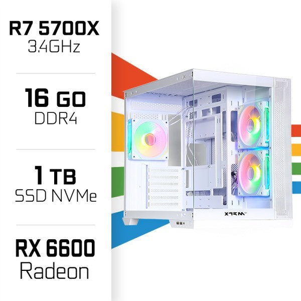 PC Gamer UltraPC Ryzen 7 5700X/1TB SSD/16GB/RX6600 PC Gamer Avancé UltraPC, Ultra Pc Gamer Maroc
