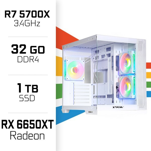 PC Gamer UltraPC Ryzen 7 5700X/32GB/1TB SSD/RX6650XT 8GB PC Gamer Standard UltraPC, Ultra Pc Gamer Maroc