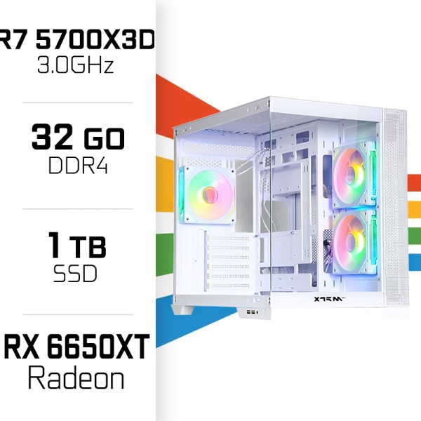 PC Gamer UltraPC Ryzen 7 5700X3D/32GB/1TB SSD/RX6650XT 8GB PC Gamer Standard UltraPC, Ultra Pc Gamer Maroc