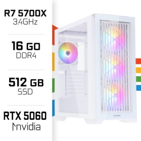 PC Gamer Ryzen 7 5700X/16GB/512GB SSD/RTX5060 PC Gamer Avancé UltraPC, Ultra Pc Gamer Maroc