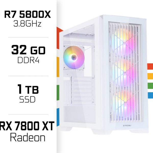 PC Gamer UltraPC Ryzen 7 5800X/1TB SSD/32GB/RX7800XT 16GB PC Gamer Avancé UltraPC, Ultra Pc Gamer Maroc