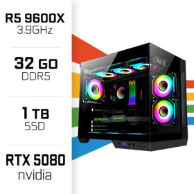 PC Gamer UltraPC Ryzen 5 9600X/32GB DDR5/1TB SSD/RTX5080 PC Gamer Avancé UltraPC, Ultra Pc Gamer Maroc
