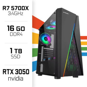 PC Gamer UltraPC Ryzen 7 5700X/1TB SSD/16GB/RTX3050 8GB PC Gamer Avancé UltraPC, Ultra Pc Gamer Maroc