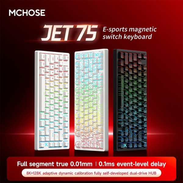 MCHOSE Jet 75 Magnetic Switch (White) Claviers MCHOSE, Ultra Pc Gamer Maroc