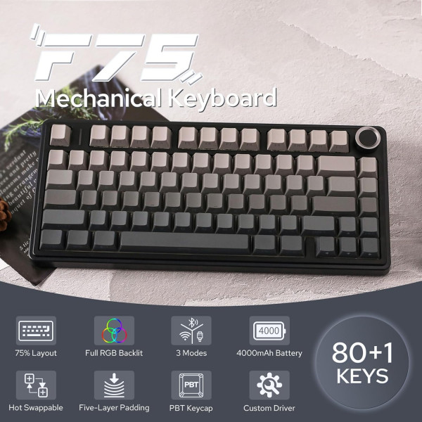 EPOMAKER x AULA F75 (Black Gradient) Claviers EPOMAKER, Ultra Pc Gamer Maroc