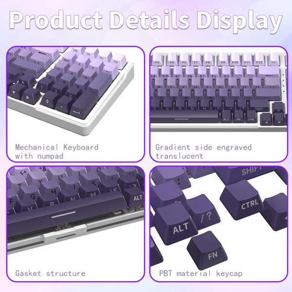 Furycube ZT99 Gradient Purple (RED Switch) Claviers Furycube, Ultra Pc Gamer Maroc