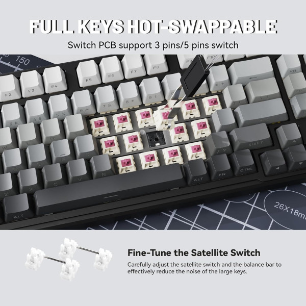 ATTACK SHARK X98 MoonNight (Strawberry Switch) Claviers ATTACK SHARK, Ultra Pc Gamer Maroc