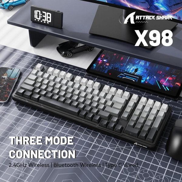 ATTACK SHARK X98 MoonNight (Strawberry Switch) Claviers ATTACK SHARK, Ultra Pc Gamer Maroc