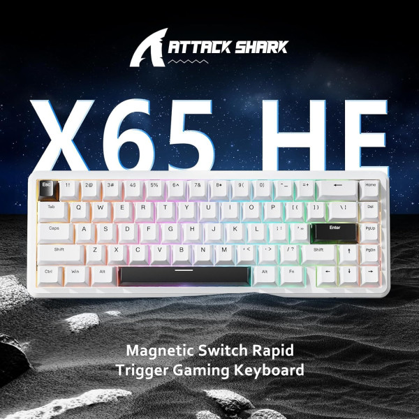 ATTACK SHARK X65 HE White (Magnetic Switch) Claviers ATTACK SHARK, Ultra Pc Gamer Maroc