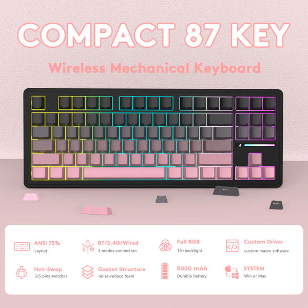 ATTACK SHARK M87Pro V2 Blackberry (white jade Switch) Claviers ATTACK SHARK, Ultra Pc Gamer Maroc