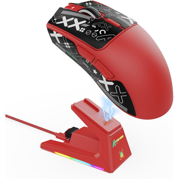 ATTACK SHARK X1 Red Souris ATTACK SHARK, Ultra Pc Gamer Maroc