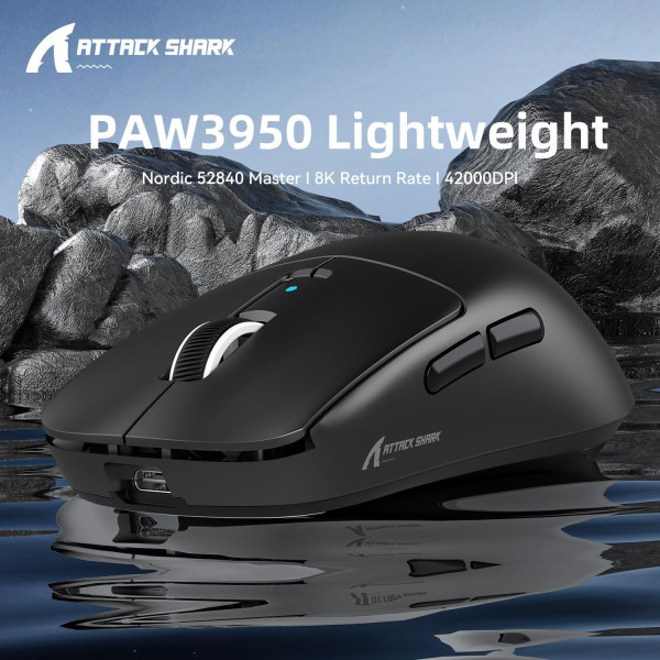 ATTACK SHARK R6 Black Souris ATTACK SHARK, Ultra Pc Gamer Maroc