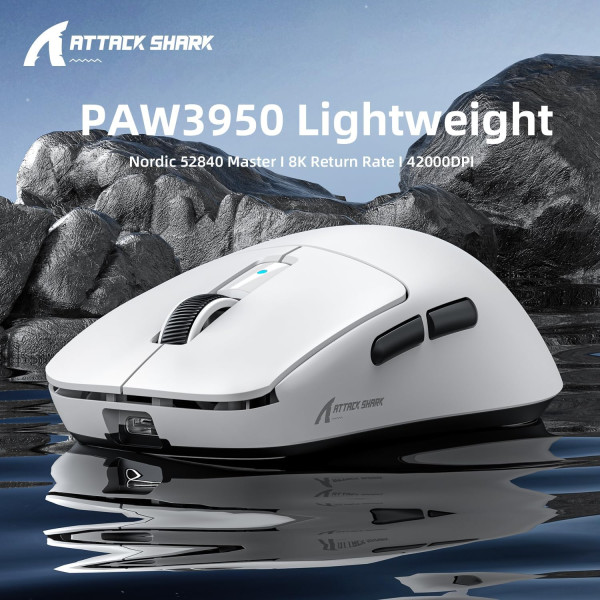 ATTACK SHARK R6 White Souris ATTACK SHARK, Ultra Pc Gamer Maroc
