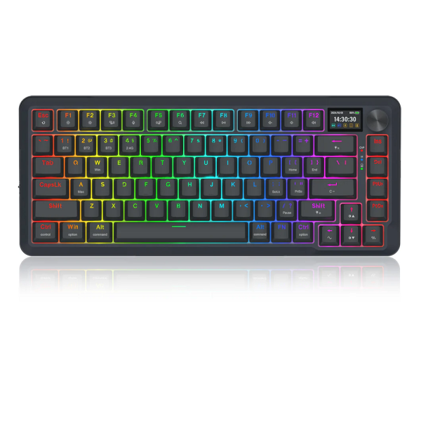 Redragon K708 Pro LCD Wireless Mechanical Keyboard (Black) Claviers Redragon, Ultra Pc Gamer Maroc