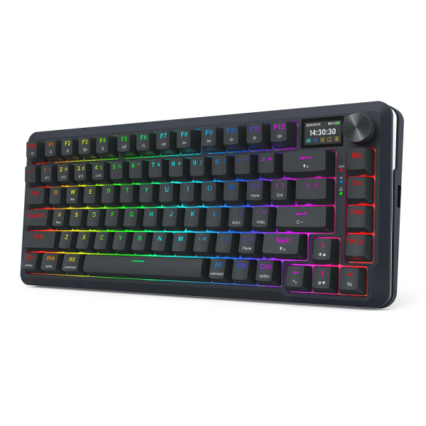 Redragon K708 Pro LCD Wireless Mechanical Keyboard (Black) Claviers Redragon, Ultra Pc Gamer Maroc