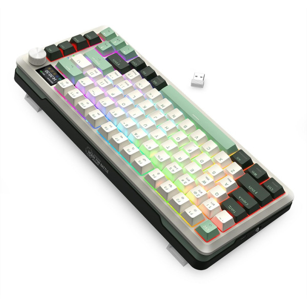 Redragon K708 Pro LCD Wireless Mechanical Keyboard (White Green) Claviers Redragon, Ultra Pc Gamer Maroc