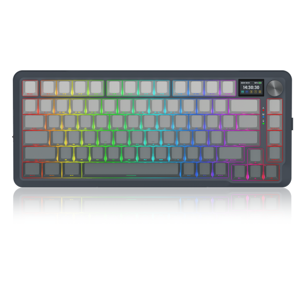 Redragon K708 Pro LCD Wireless Mechanical Keyboard (Gradient Gray) Claviers Redragon, Ultra Pc Gamer Maroc