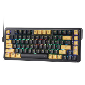 Redragon K649 78% Wired Mechanical Keyboard (Black/Yellow) Claviers Redragon, Ultra Pc Gamer Maroc