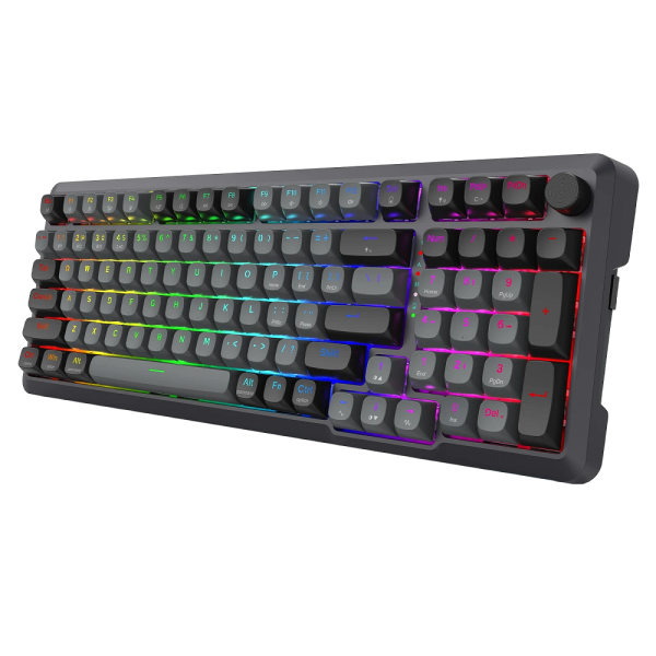 Redragon K688 Pro Wireless Mechanical Keyboard (Black/Gray) Claviers Redragon, Ultra Pc Gamer Maroc