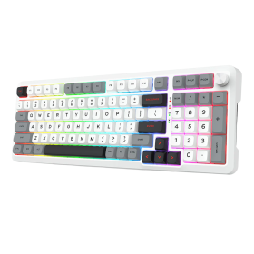 Redragon K688 Pro Wireless Mechanical Keyboard (White/Gray/Black) Claviers Redragon, Ultra Pc Gamer Maroc