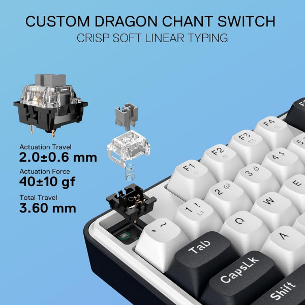 Redragon K689 Wired Mechanical Keyboard (Cerulean Polar) Claviers Redragon, Ultra Pc Gamer Maroc