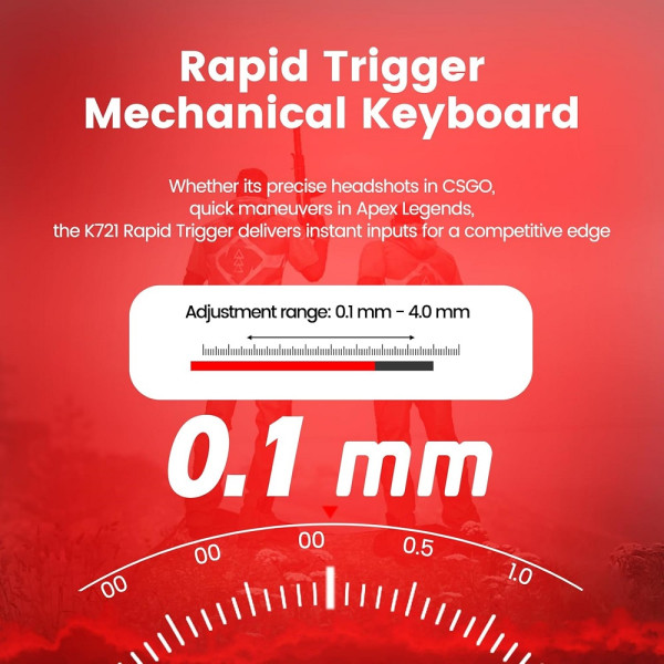 Redragon K721 Rapid Trigger Wired Mechanical Keyboard (Burgundy Red) Claviers Redragon, Ultra Pc Gamer Maroc