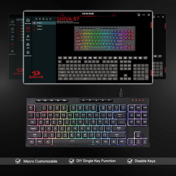 Redragon K516 Shiva TKL RGB Claviers Redragon, Ultra Pc Gamer Maroc