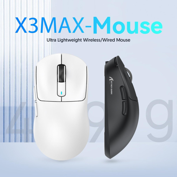 ATTACK SHARK X3 Max White Souris ATTACK SHARK, Ultra Pc Gamer Maroc