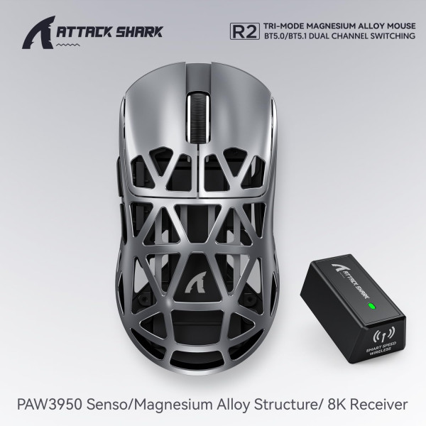 ATTACK SHARK R2 Grey Souris ATTACK SHARK, Ultra Pc Gamer Maroc