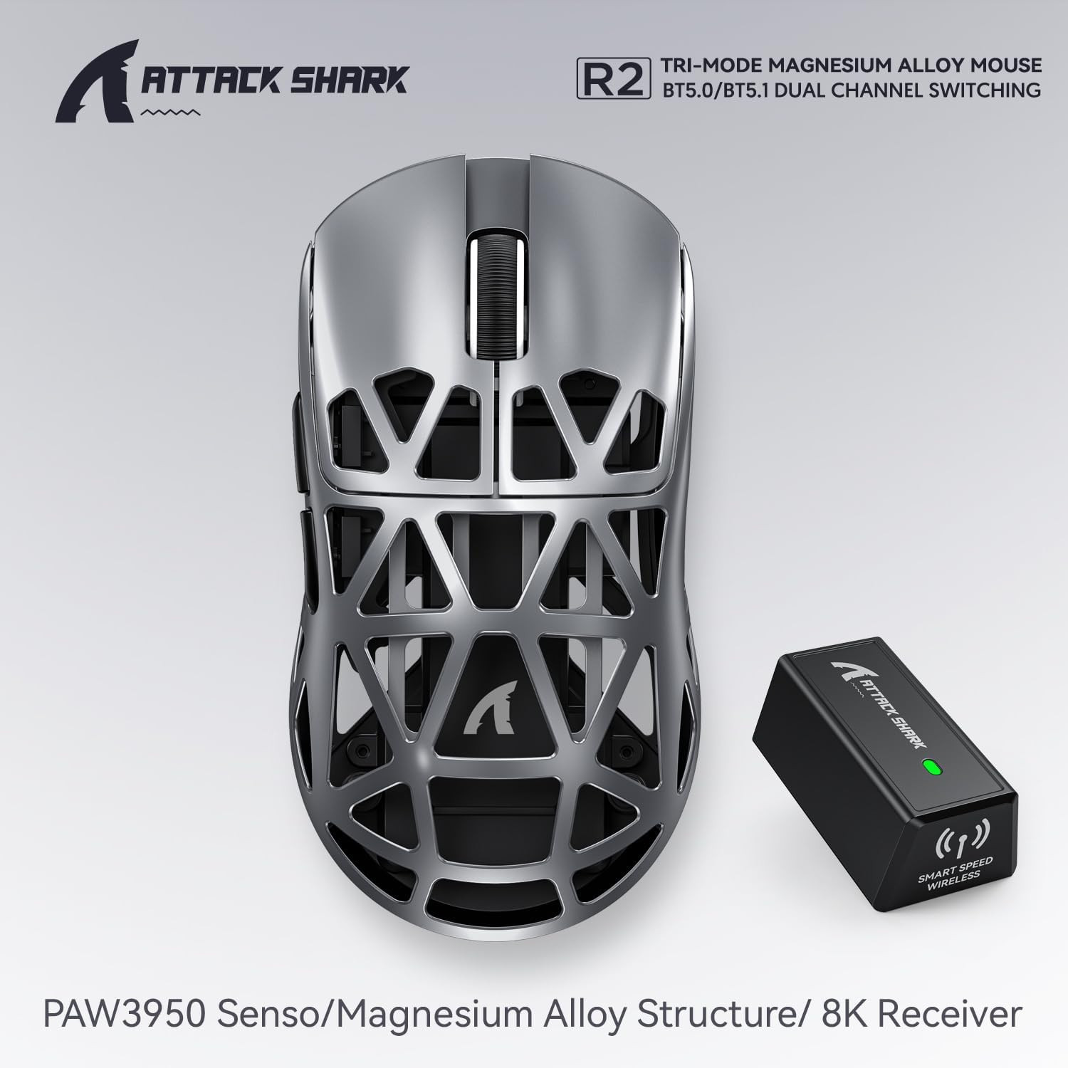 ATTACK SHARK R2 (Grey) Souris ATTACK SHARK Maroc