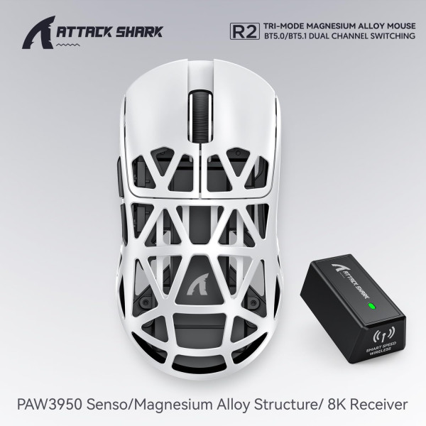 ATTACK SHARK R2 White Souris ATTACK SHARK, Ultra Pc Gamer Maroc