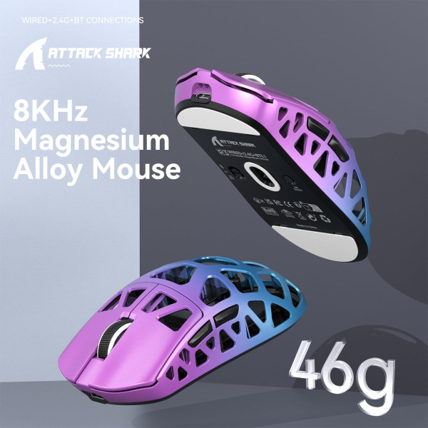 ATTACK SHARK R3 Purple-blue Souris ATTACK SHARK, Ultra Pc Gamer Maroc