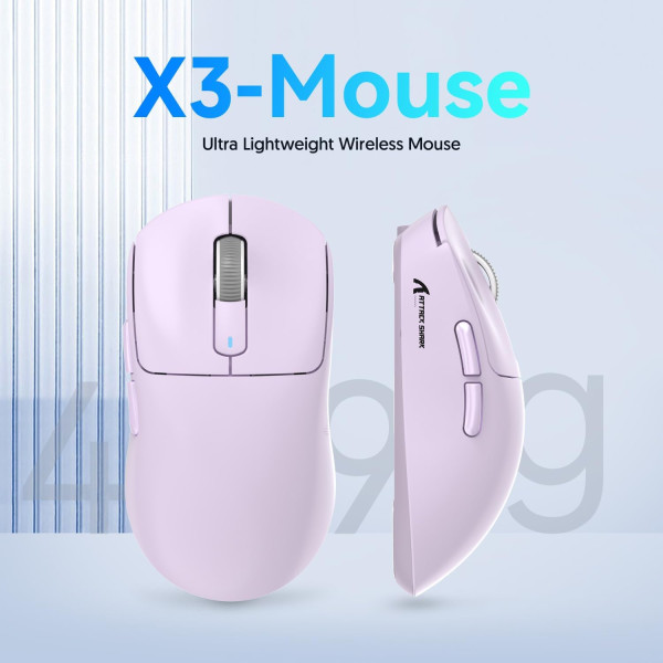 ATTACK SHARK X3 (Lavender) Souris ATTACK SHARK, Ultra Pc Gamer Maroc