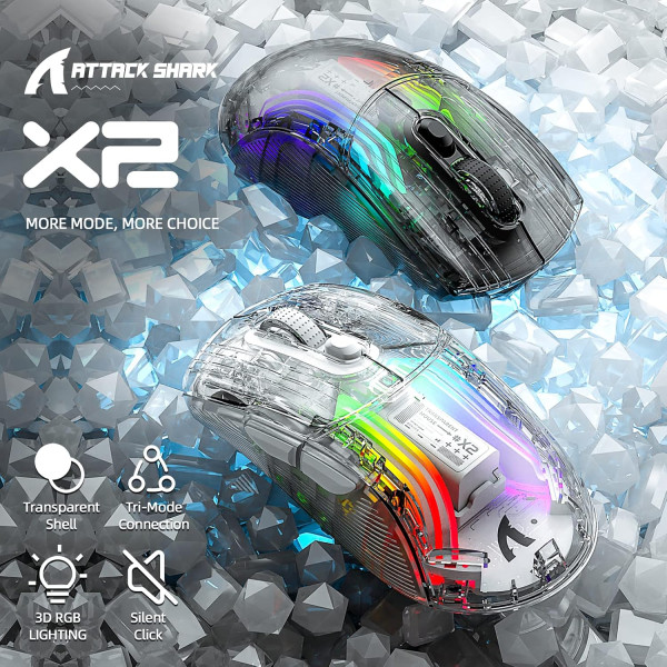 ATTACK SHARK X2 White Souris ATTACK SHARK, Ultra Pc Gamer Maroc