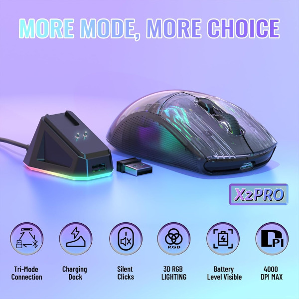 ATTACK SHARK X2Pro Black Souris ATTACK SHARK, Ultra Pc Gamer Maroc