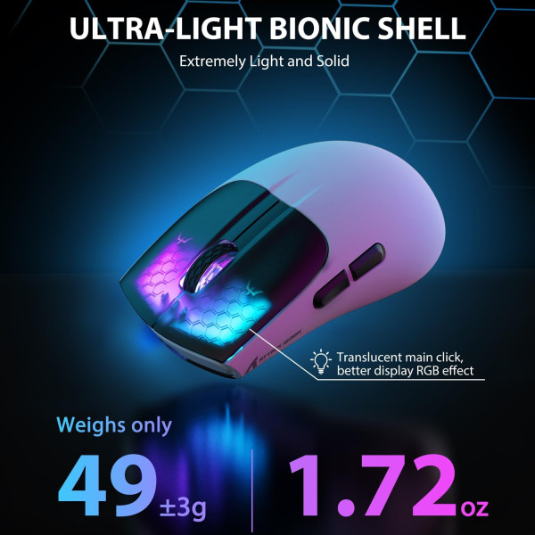 ATTACK SHARK X5 White/black Souris ATTACK SHARK, Ultra Pc Gamer Maroc