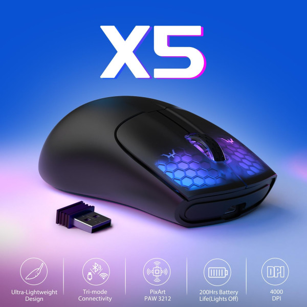 ATTACK SHARK X5 Black Souris ATTACK SHARK, Ultra Pc Gamer Maroc