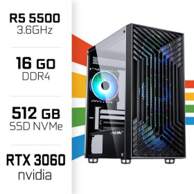 PC Gamer UltraPC Ryzen 5 5500 /16GB/512GB SSD/RTX3060 12GB PC Gamer Standard UltraPC, Ultra Pc Gamer Maroc
