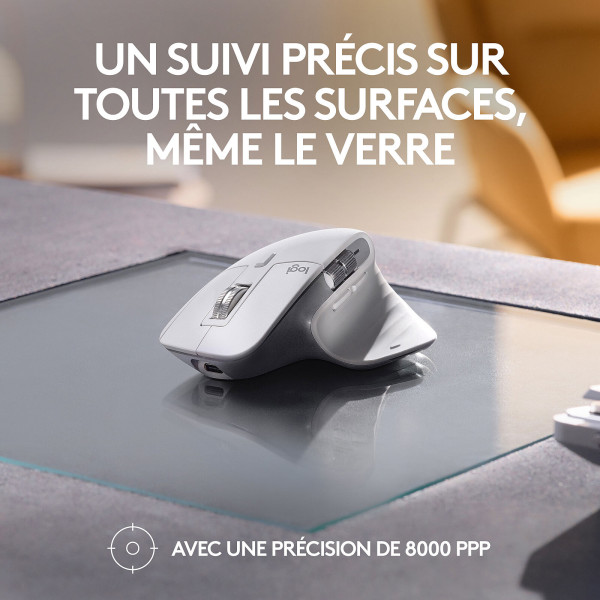 Logitech MX Master 3S for Mac (Gris Pâle) Souris Logitech, Ultra Pc Gamer Maroc