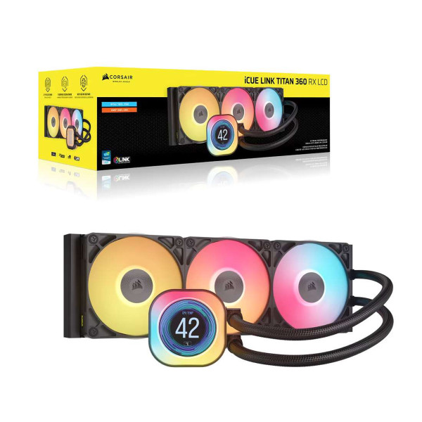 Corsair Titan 360 RX LCD RGB (Noir) Refroidissement Corsair, Ultra Pc Gamer Maroc