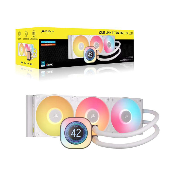 Corsair Titan 360 RX LCD RGB (Blanc) Refroidissement Corsair, Ultra Pc Gamer Maroc