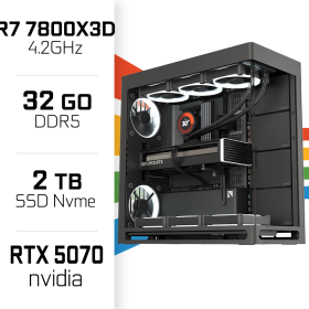PC Gamer POWERED BY Gigabyte Ryzen 7 7800X3D/2TB SSD/32GB DDR5/RTX5070 PC Gamer Avancé UltraPC, Ultra Pc Gamer Maroc