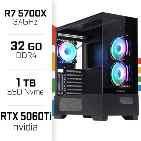 PC Gamer POWERED BY Gigabyte Ryzen 7 5700X/16GB/512GB SSD/RTX5060TI 8GB PC Gamer Avancé UltraPC, Ultra Pc Gamer Maroc