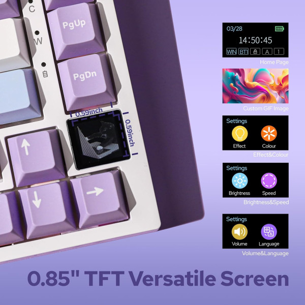 EPOMAKER Ajazz AK820 Pro Purple (Flying Fish Switch) Claviers EPOMAKER, Ultra Pc Gamer Maroc