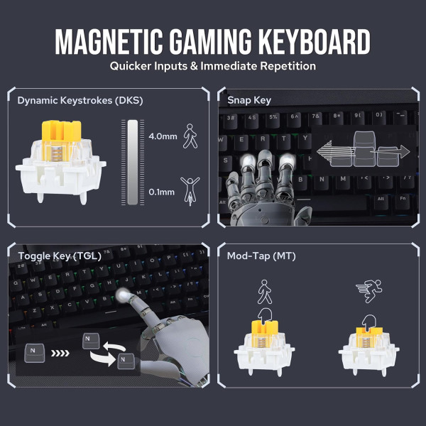 ajazz ak680 max black (Magnetic Switch) Wired Claviers Ajazz, Ultra Pc Gamer Maroc